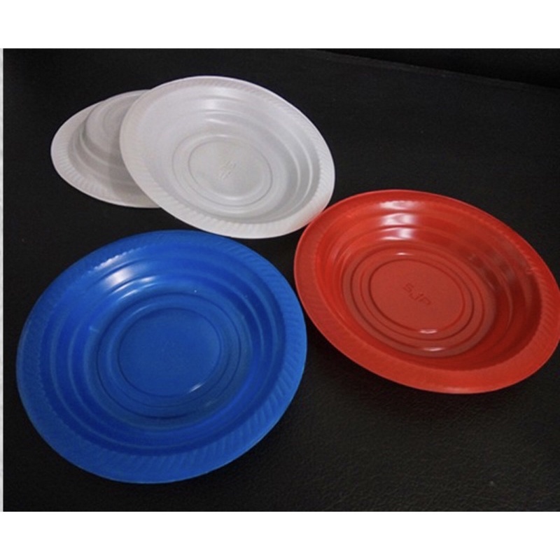 Piring Plastik Bulat Tanggung uk: diameter 18cm isi 50