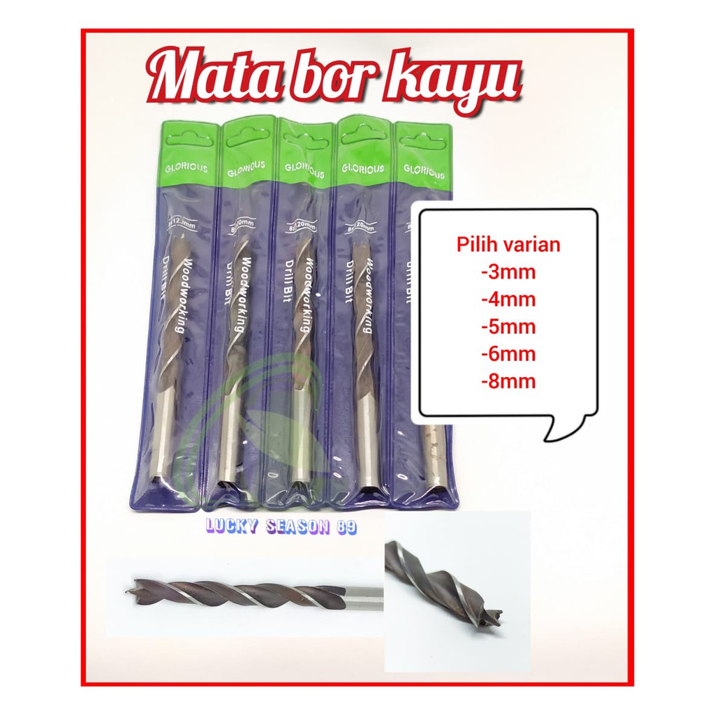 Glorious Drill Bit-Mata Bor Kayu 3mm-12mm- khusus Mata Bor Kayu Murah