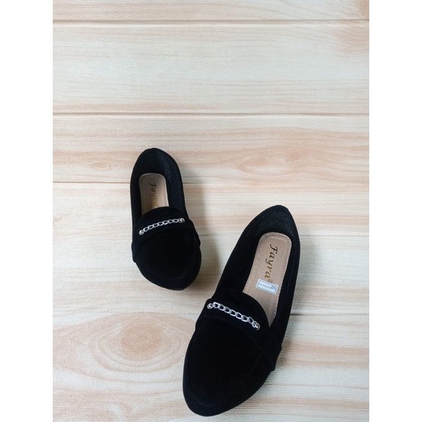 Sepatu Balet Wanita Terbaru Model Rantai Kecil Silver Flatshoes Murah Simple Kekinian Flash Sale Bisa COD