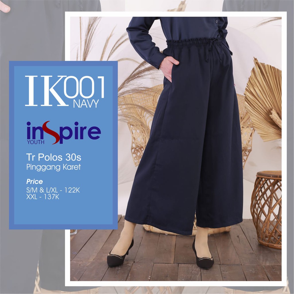 INSPIRE KULOT IK 01 BAHAN KATUN POLYESTER RAYON CELANA LONGGAR FASHION MUSLIM UNTUK REMAJA