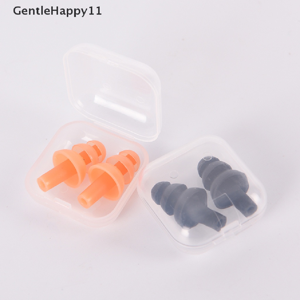 Gentlehappy Penyumbat Telinga Silikon Lembut Reusable Ear Plugs Sleep Swimming Work Noise reduction