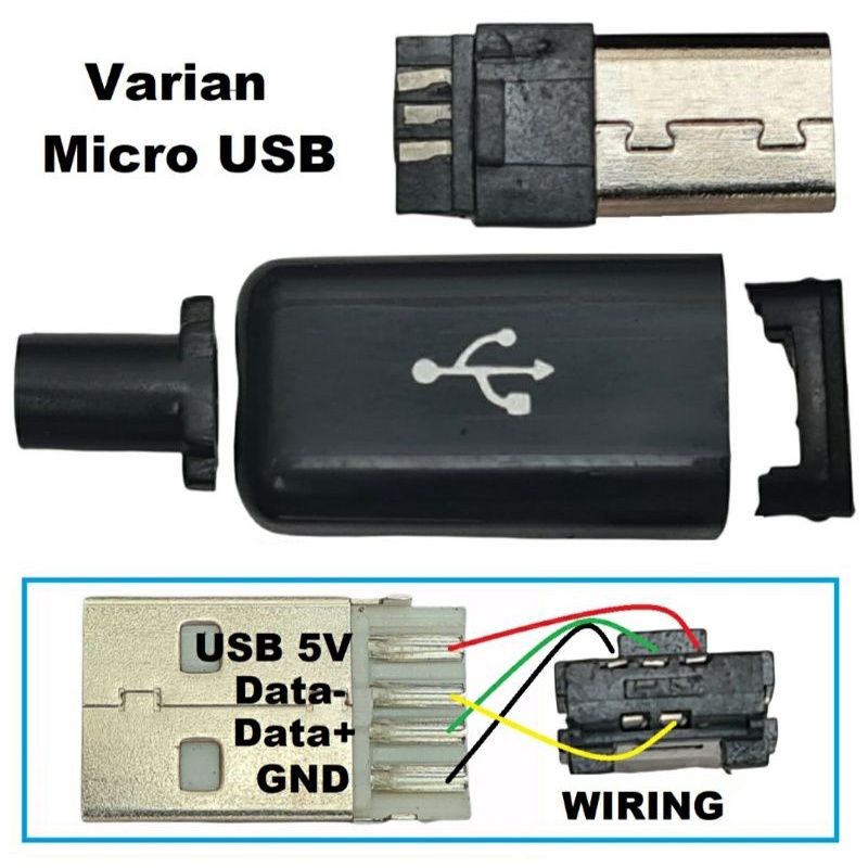 SOKET USB MICRO KOSONG 4 PIN SOCKET CONNECTOR SOLDER MALE