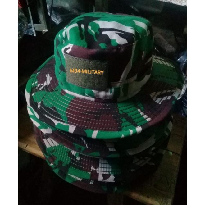 TOPI RIMBA KAWAT TNI LORENG MALVINAS BALOTELI / VELBET WOL RIPSTOK PREMIUM