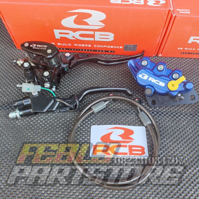 MASTER REM RCB OVAL 14MM SET KOPLING RCB E2 ORIGINAL KALIPER RCB BLUE SLANG REM RCB TITANIUM BLACK C