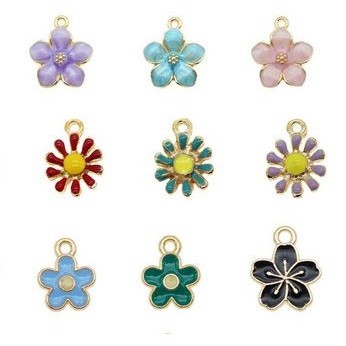 Lovely Daisy Flowers Enamel - Charm Bentuk Bunga Daisy (20pcs)