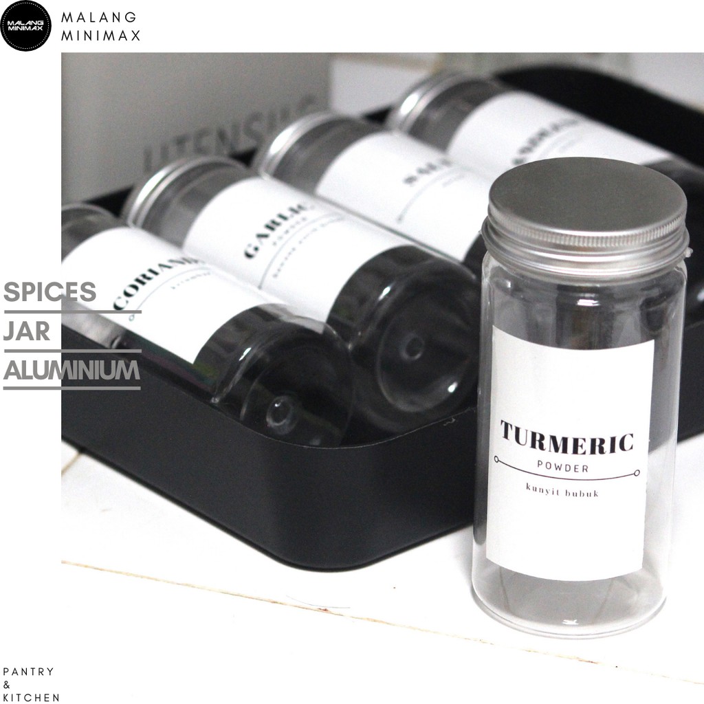 Spices Jar Toples Jar Plastik Aluminium Bumbu Dapur 250ml