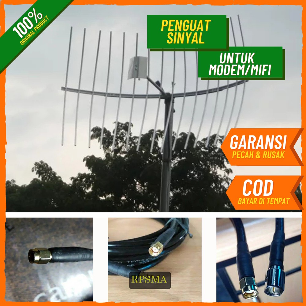 Antena grid 1800-2100Mhz kabel 10M rpsma paket ekonomis