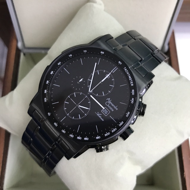 Jam Tangan Pria/Cowok Alexandre Christie AC 6470 Full Black.Original Garansi Resmi 1 Tahun