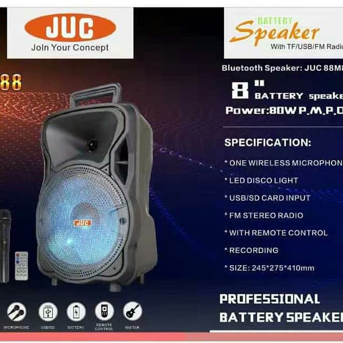 Speaker Meeting Profesional Portable 8 inchJUC 88M88 Bluetooth