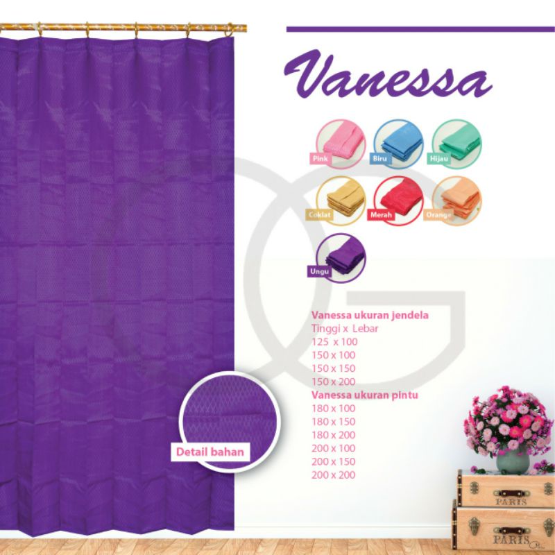 Gorden Plisket Vanessa Polos Murah Ukuran 150x150(Tinggi x Lebar)