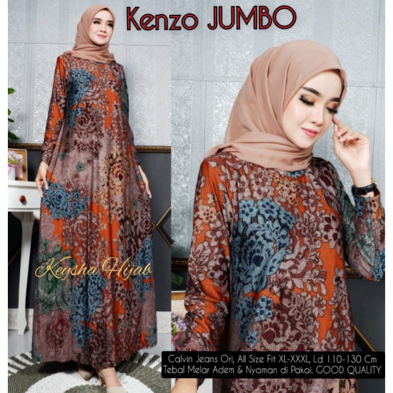 KENZO JUMBO LD 110 120 130 XL XXL XXXL TEBAL MELAR ADEM CALVIN JEANS ORIGINAL BAJU DRESS WANITA MAXY