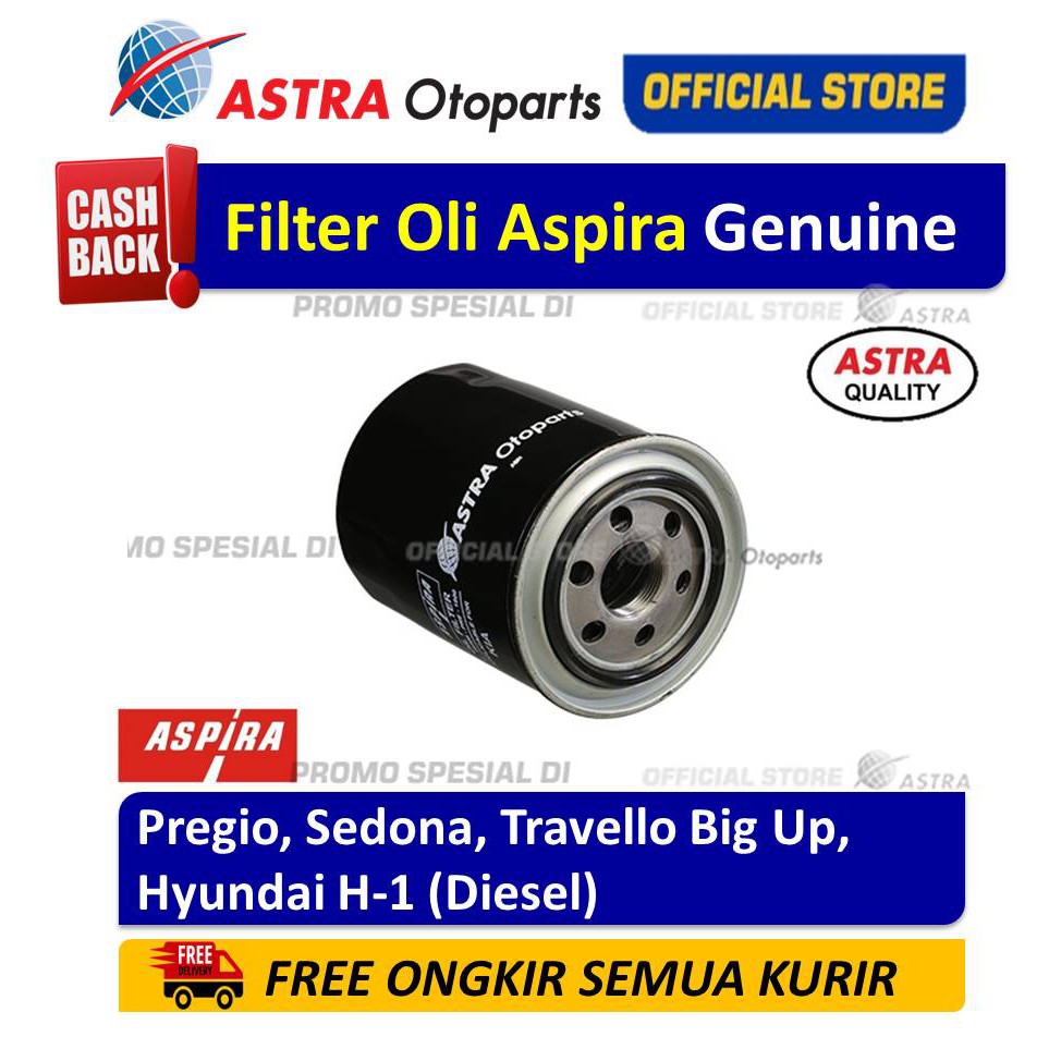 Filter Oli/ Oil Filter Aspira PREGIO, SEDONA, TRAVELLO BIG UP, HYUNDAI H-1 (DIESEL)