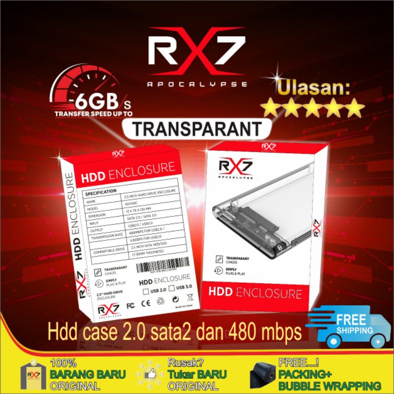 CASING HDD EKSTERNAL CASE 2.5&quot; USB 2.0 RX7