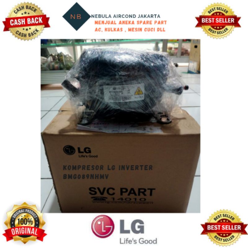 kompresor kulkas Lg 2 pintu inverter BMG089NHMV ORIGINAL