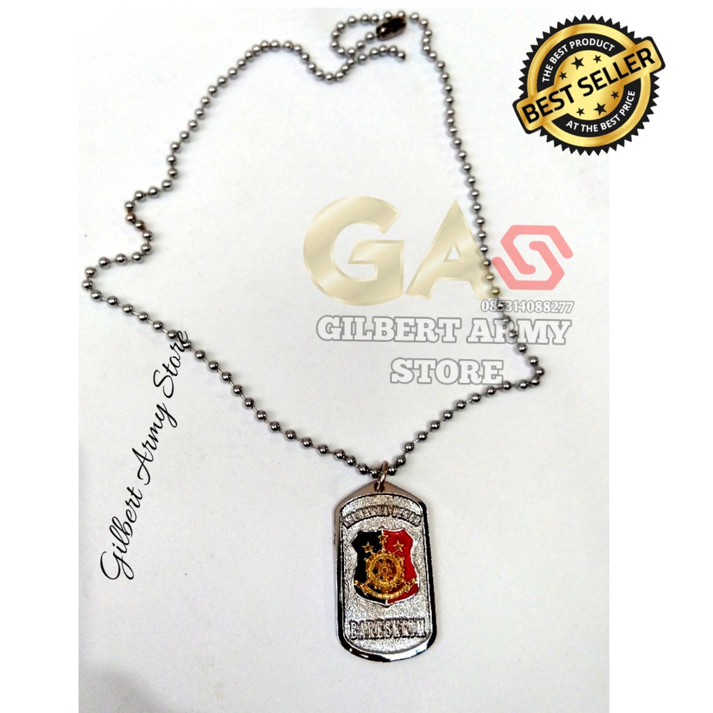 GILBERT ARMY STORE Kalung logo Bareskrim Titanium Crom Anti Karat Kalung Pria Tni Militer Murah