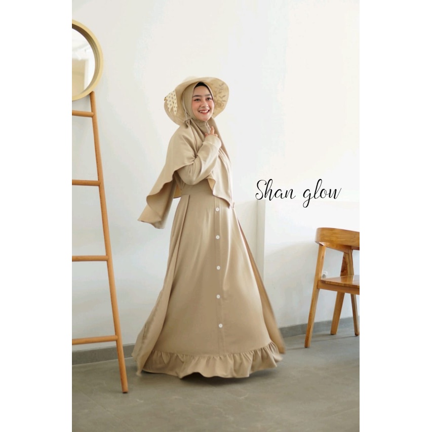 GAMIS MURAH SET KHIMAR ORI SHAN GLOW// GAMIS LEBARAN Lavina Renda Cantik Dress KHAYRA