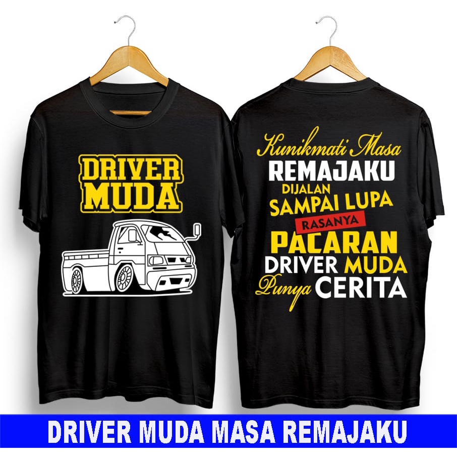 Kaos murah Kaos distro murah baju  distro pria t-shirt murah combed30s driver muda hitam