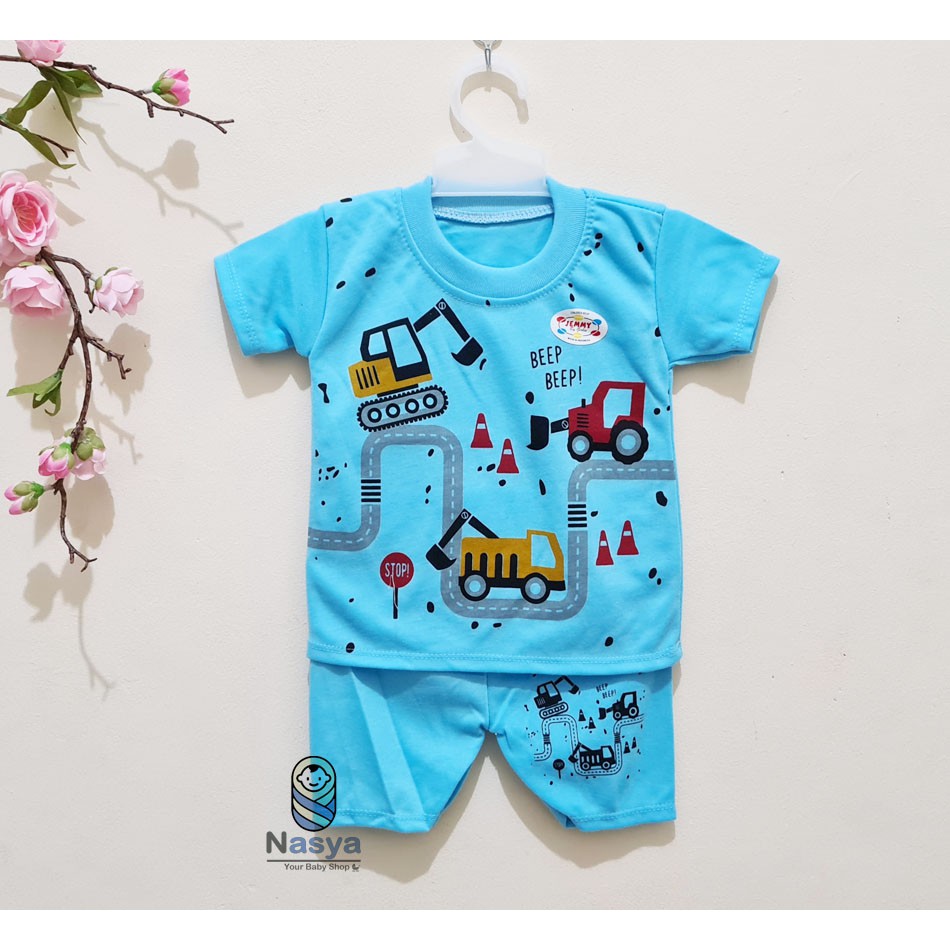 [J-001] Setelan Baju Bayi Pendek / Pakaian Laki-laki Murah Newborn (0-6 bulan)