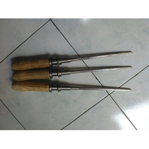 asahan pisau besi baja, asahan gagang kayu