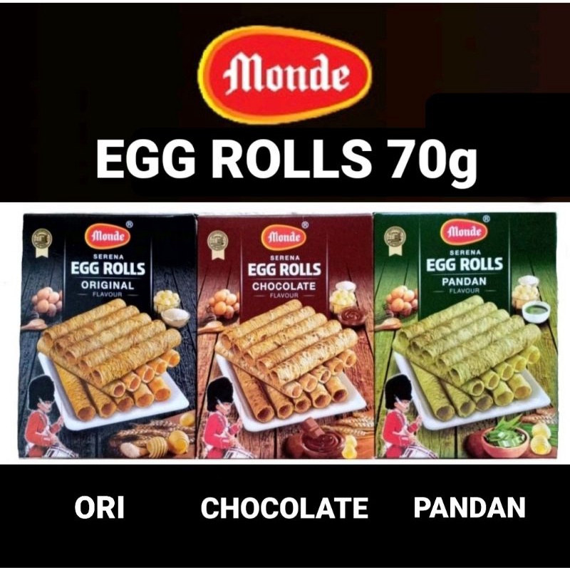 

Monde Egg Rolls 70g (KTK) / Egg Roll Kotak / Serena Egg Rolls Original Coklat Pandan