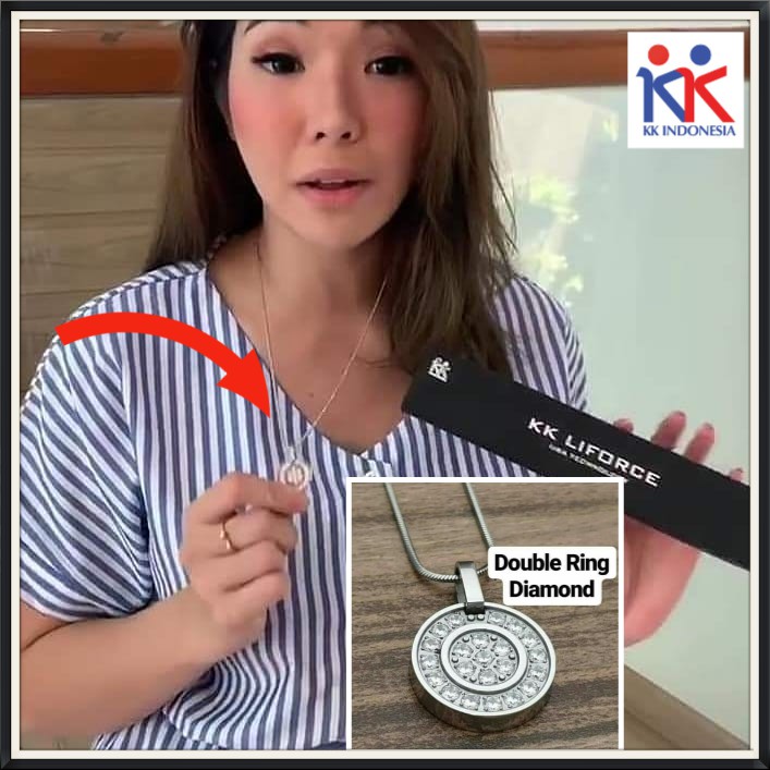 KK LIFORCE DOUBLE RING DIAMOND - Promo Gratis 1 KK Liforce Kids - Kalung Kesehatan Wanita