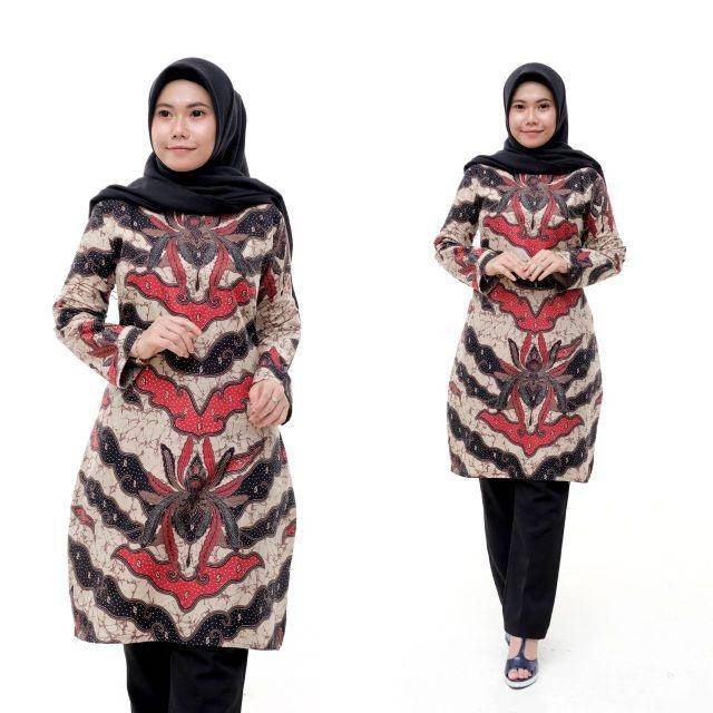 TUNIK BATIK / ATASAN BATIK WANITA / TUNIK KANTOR / TUNIK MURAH / SERAGAM BATIK / TUNIK MODERN /TUNIK