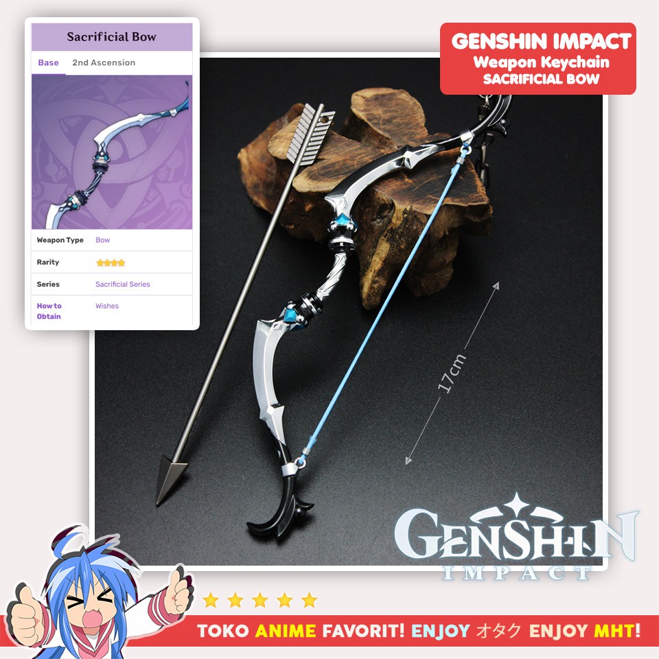 Gantungan Kunci Senjata Genshin Impact Sacrifical Bow Panah