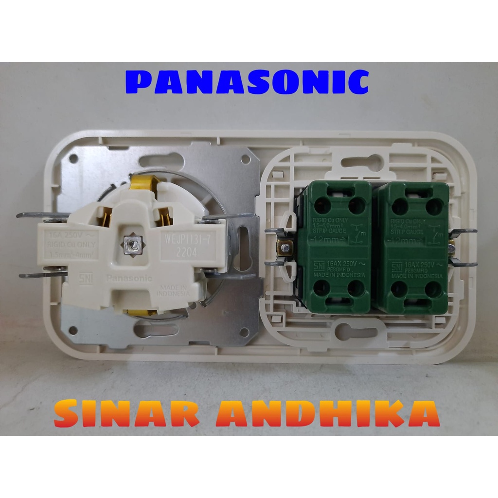 STOP KONTAK NON CP + SAKLAR SERI KECIL INDIKATOR PUTIH PANASONIC WEJP 11312-7+WEJ 5571