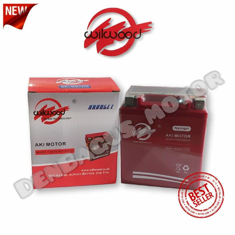 AKI KERING MOTOR KLX 150/ AKI KERING TYPE 12N7A-BS WILWOOD/AKI MOTOR KLX/AKI KERING MOTOR TRILL