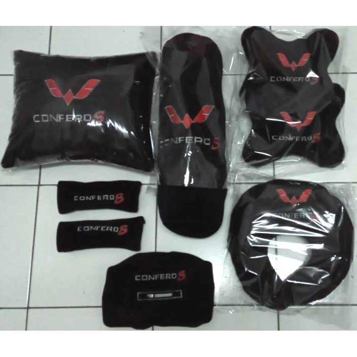 Carset 6 in 1 Bantal Mobil Wuling Confero S Aksesoris variasi Interior Headrest