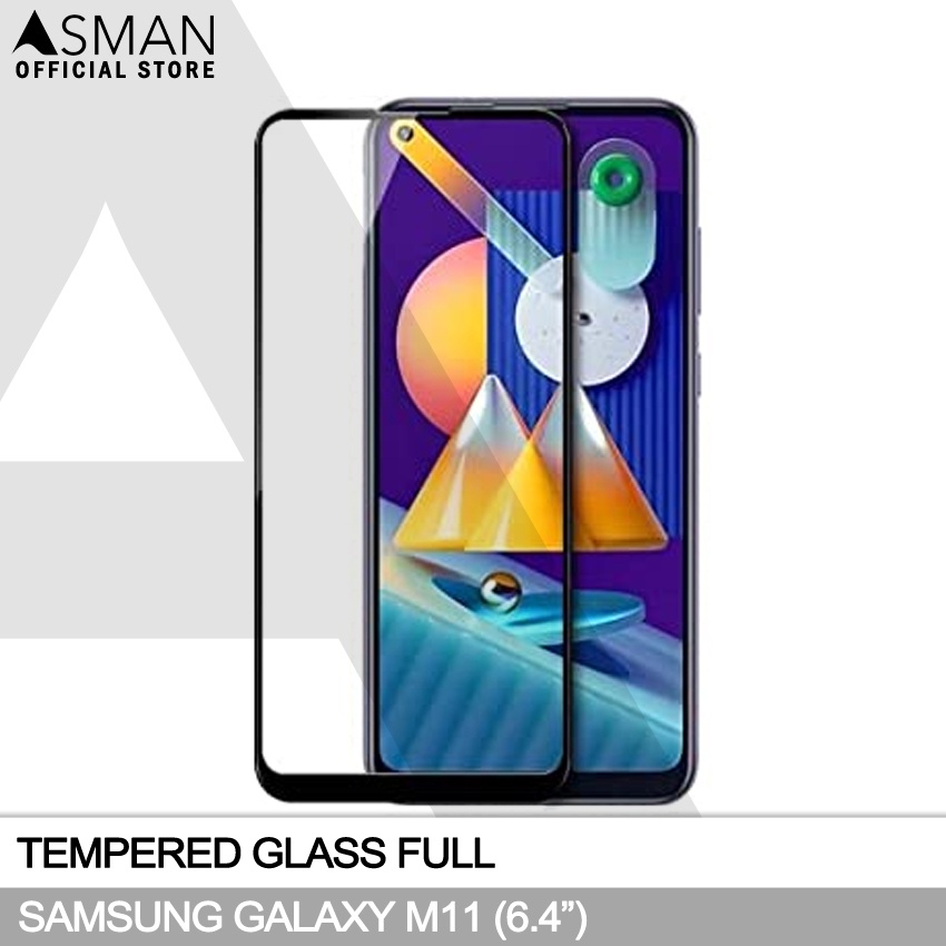 Tempered Glass Full Samsung Galaxy M11 (6.4&quot;) | Anti Gores Kaca - Hitam