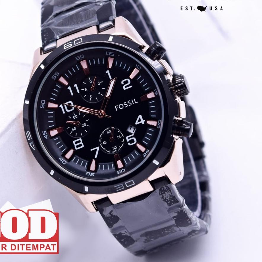 Terkini[BISA COD] JAM TANGAN PRIA MEWAH FOSIL1183_E RANTAI BODY BULAT FULL STAINLESS | 5 WARNA