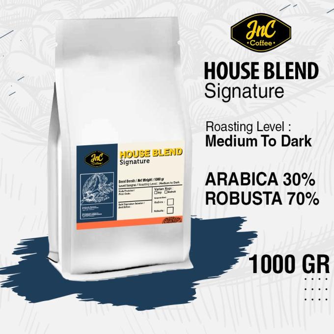 

House Blend JnC Signature 1 KG 30% Biji Kopi Arabika 70% Robusta -Diskon Besar