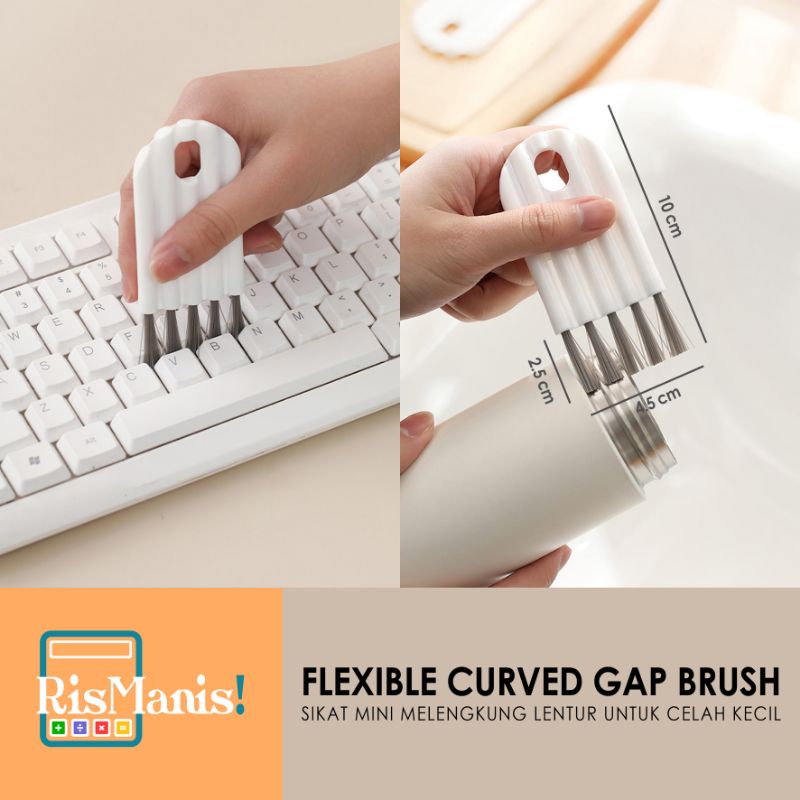 FLEXIBLE CURVED GAP BRUSH - Sikat Elastis Sela Kecil Sapu Mini Melengkung Kuas Lentur Celah Sempit