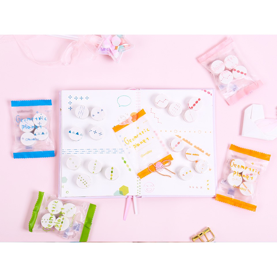 

Masking Tape Set 4pc Mini Geometric Planet / Washi Tape