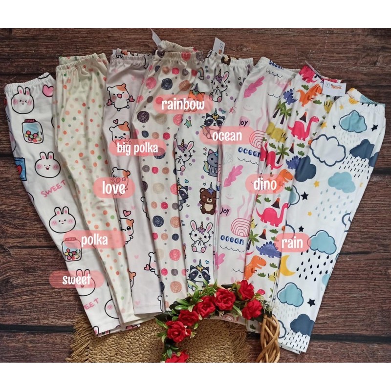 Inoel Kids Legging Anak Perempuan Motif Lucu - Leging Harian Spandex - Lagging Usia Sampai 10 Tahun