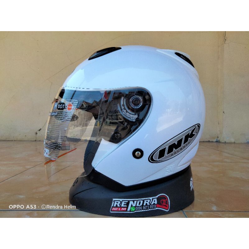 Helm INK Centro Solid White. 100% Original. ogkir Termurah 2KG-3