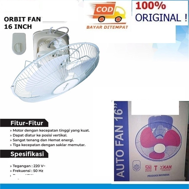 Sogo Auto fan 16 inchi SG 1602/ kipas angin plafon / orbit fan kipas langit langit