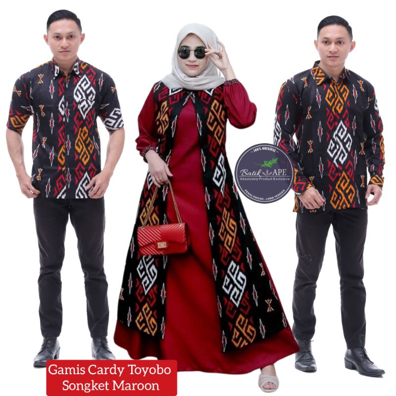 GAMIS ES BATIK KOMBINASI 2 BAHAN MOTIF TENUN SONGKET TROSO ALLSIZE DAN JUMBO XXXL LD 120CM LD 130CM