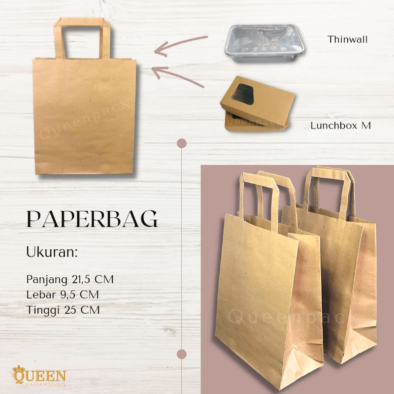 

PAPER BAG LUNCHBOX POLOS COKLAT | TAS KANTONG KERTAS | TAS SOUVENIR KADO