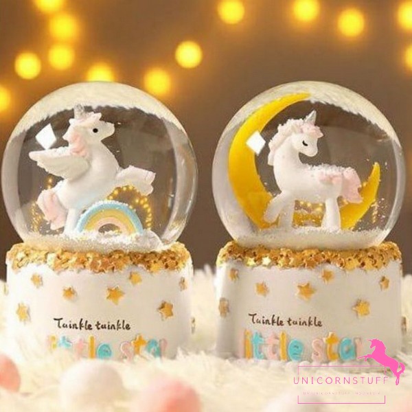 Lampu Hias Snowball Unicorn Kotak Musik Kamar Anak Kado Anak Mainan Cewek Snow Ball Perempuan Kado Hadiah