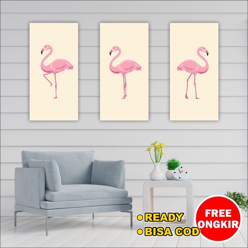 Wall decor Hiasan dinding kamar pajangan rumah dekorasi tropical flamingo walldecor pajangan dinding