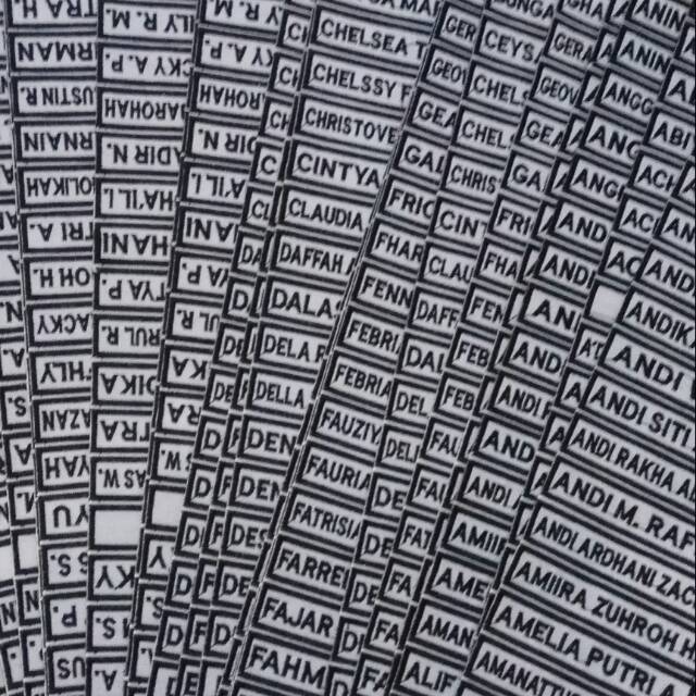 

Papan Nama name tag bordir 1 hari Jadi