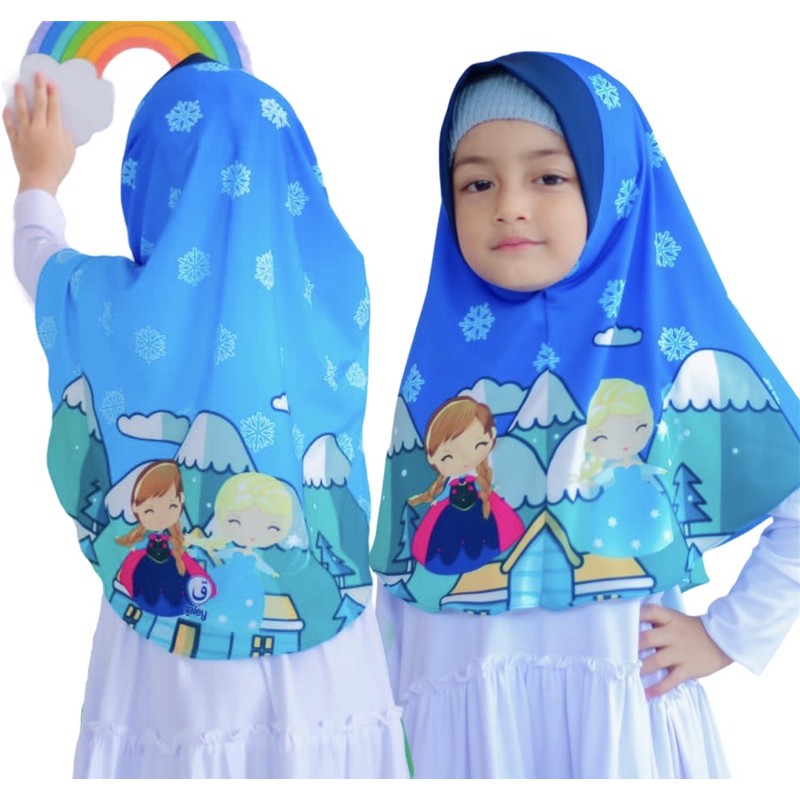 hijab instant motif baby frozen