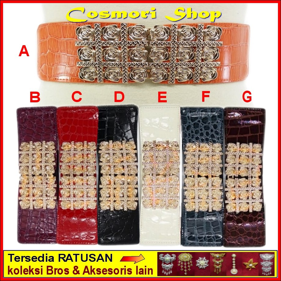 Gesper Wanita Kulit Obi Ikat Pinggang daun kepang hitam ban Fashion Sabuk Belt per cewek plat Karet