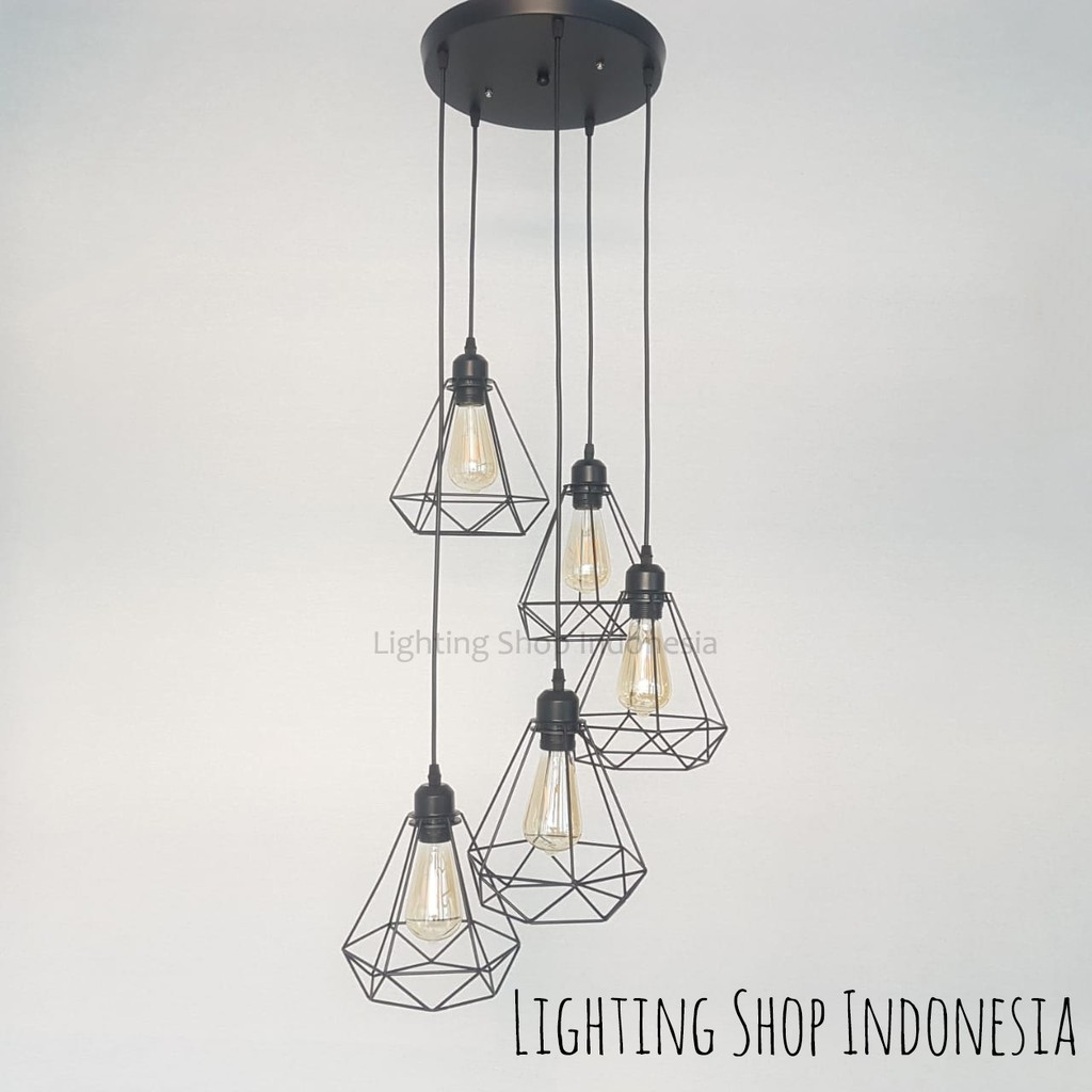 Lampu gantung void tangga 5 in1 minimalis 5 lampu model Lampu gantung void tangga 5 in1 minimalis 5 lampu model