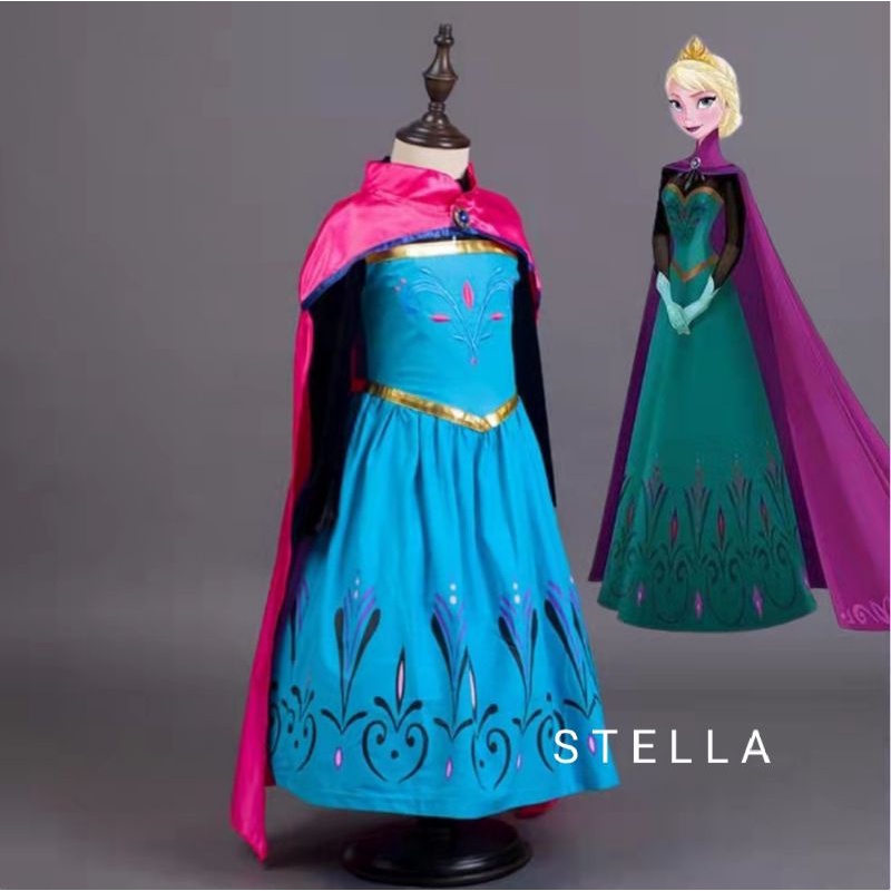 Dress anak FROZEN QUEEN ELSA Coronation gown / Kostum Frozen Elsa untuk anak 3 - 9 tahun