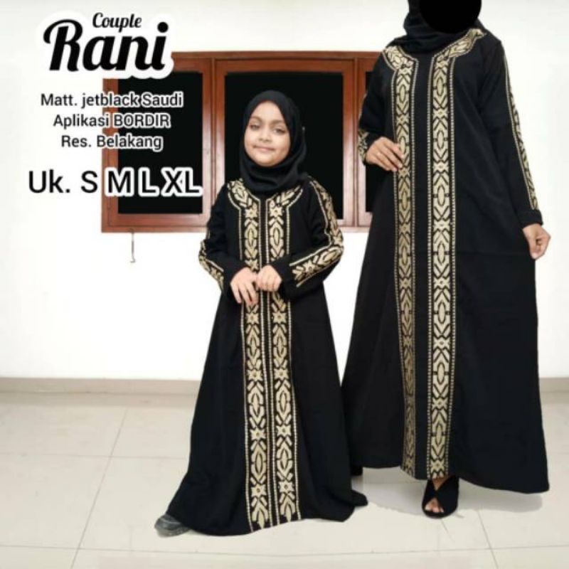 Abaya Gamis Couple Sepasang Ibu dan Anak Dubai Hitam Busana Wanita