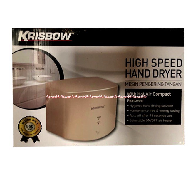 Krisbow High Speed Hand Dryer Mesin Pengering Tangan 550W Cocok Buat Dikantor Dan Mall Dll