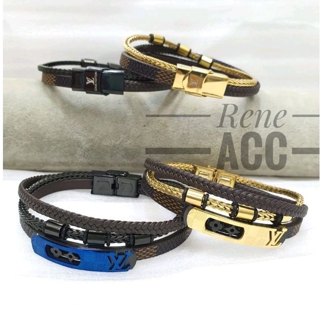 COD Gelang kulit pria cowok Bracelet Anti karat